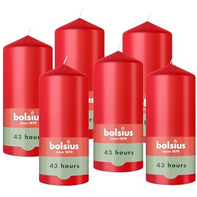 Bolsius – Essentials – Bougie cylindrique lisse – rouge – 13 cm – Bougies décoratives – Contient de la cire végétale naturelle – Sans huile de palme - Publicité Bolsius – Essentials – Bougie cylindrique lisse – rouge – 13 cm – Bougies décoratives – Contient de la cire végétale naturelle – Sans huile de palme - Publicité