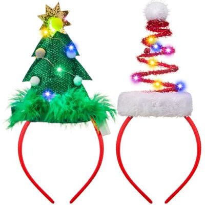 JOYIN Lot de 2 Bandeaux Lumineux de Noël Chapeau de Père Noël et Sapin LED (Taille Unique) - Publicité JOYIN Lot de 2 Bandeaux Lumineux de Noël Chapeau de Père Noël et Sapin LED (Taille Unique) - Publicité
