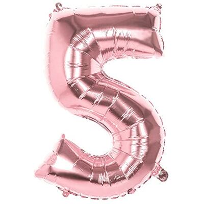 Boland 22045 Ballon gonflable en forme de chiffre 5, taille 86 cm, or rose, ballon à chiffres, ballon gonflable, air, anniversaire, anniversaire d'enfant, décoration - Publicité Boland 22045 Ballon gonflable en forme de chiffre 5, taille 86 cm, or rose, ballon à chiffres, ballon gonflable, air, anniversaire, anniversaire d'enfant, décoration - Publicité