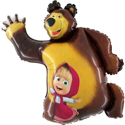 Toyland ® 90 cm (36") Ballon en aluminium en forme de personnage Masha et l'ours Ballons de fête pour enfants - Publicité Toyland ® 90 cm (36") Ballon en aluminium en forme de personnage Masha et l'ours Ballons de fête pour enfants - Publicité