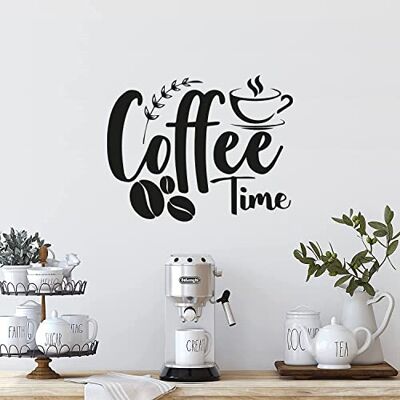 ART Gesar Sticker mural pour bar – tasse à café – Spiga et inscription Coffee Time – Stickers muraux – Autocollant restaurant – Design d'intérieur – autocollant mural – autocollant en vinyle - Publicité ART Gesar Sticker mural pour bar – tasse à café – Spiga et inscription Coffee Time – Stickers muraux – Autocollant restaurant – Design d'intérieur – autocollant mural – autocollant en vinyle - Publicité