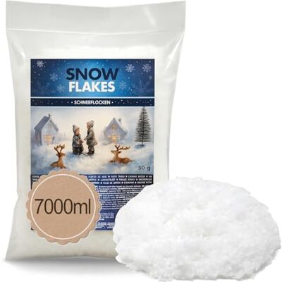 com-four ® 100g/7000ml de Neige Artificielle pour la décoration neige moelleuse neige décorative pour Noël neige faussement - Publicité com-four ® 100g/7000ml de Neige Artificielle pour la décoration neige moelleuse neige décorative pour Noël neige faussement - Publicité