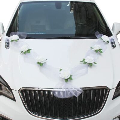 NOA HOME DECO - Décoration Voiture de Mariage - 2 Tulle Blanc - 180cm - Publicité NOA HOME DECO - Décoration Voiture de Mariage - 2 Tulle Blanc - 180cm - Publicité