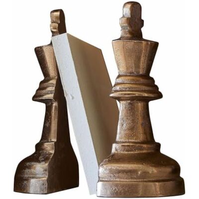 Loberon Raffinique Lot de 2 Serre-Livres Lot de 2 pièces inspirées des échecs Fonte d’Aluminium Coloris Bronze doré, cuivre Vieilli - Publicité Loberon Raffinique Lot de 2 Serre-Livres Lot de 2 pièces inspirées des échecs Fonte d’Aluminium Coloris Bronze doré, cuivre Vieilli - Publicité