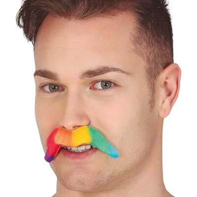 FIESTAS GUIRCA Moustache Arc-en-Ciel 10 cm - Publicité FIESTAS GUIRCA Moustache Arc-en-Ciel 10 cm - Publicité