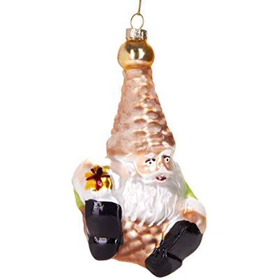 BRUBAKER Suspension pour Sapin de Noël Nain avec Cadeau Boule en Verre Soufflé Peinte à la Main Drôle & Originale Décoration Arbre de Noël 12 cm - Publicité BRUBAKER Suspension pour Sapin de Noël Nain avec Cadeau Boule en Verre Soufflé Peinte à la Main Drôle & Originale Décoration Arbre de Noël 12 cm - Publicité