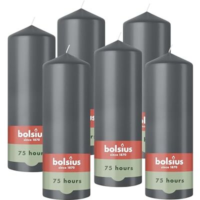 Bolsius Essentials Bougie Pilier Anthracite 20cm 6 Pièces Bougie Décorative Contient Cire Végétale Naturelle sans Huile de Palme - Publicité Bolsius Essentials Bougie Pilier Anthracite 20cm 6 Pièces Bougie Décorative Contient Cire Végétale Naturelle sans Huile de Palme - Publicité