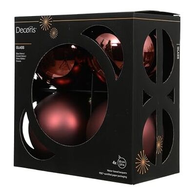 Kaemingk Lot de 4 boules de Noël en verre 10 cm Mat et brillant Grandes boules de Noël pour Noël Décoration de Noël et décoration de sapin de Noël Marron châtaignier - Publicité Kaemingk Lot de 4 boules de Noël en verre 10 cm Mat et brillant Grandes boules de Noël pour Noël Décoration de Noël et décoration de sapin de Noël Marron châtaignier - Publicité
