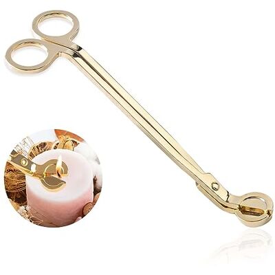 Cuayaes Coupe-mèche- Coupe-mèche de Bougie en Acier Inoxydable pour Les Amateurs de Bougies parfumée-Or - Publicité Cuayaes Coupe-mèche- Coupe-mèche de Bougie en Acier Inoxydable pour Les Amateurs de Bougies parfumée-Or - Publicité