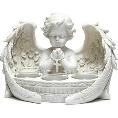 Puckator Support à bougie angel blanc - pour 3 bougies chauffe-plat - Publicité Puckator Support à bougie angel blanc - pour 3 bougies chauffe-plat - Publicité