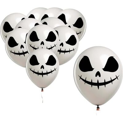 FIESTAS GUIRCA 10 ballons en forme de visage fantôme (30 cm) Décoration d'Halloween et de fêtes costumées Idéal pour les fêtes de fantômes et les événements à thème Noir et blanc - Publicité FIESTAS GUIRCA 10 ballons en forme de visage fantôme (30 cm) Décoration d'Halloween et de fêtes costumées Idéal pour les fêtes de fantômes et les événements à thème Noir et blanc - Publicité