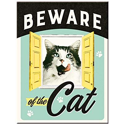 ART 14354 Animal Club Beware of The Cat Métal Magnétique, 8 x 6 cm, Multicolore, 8 x 6 x 0,2 cm - Publicité ART 14354 Animal Club Beware of The Cat Métal Magnétique, 8 x 6 cm, Multicolore, 8 x 6 x 0,2 cm - Publicité