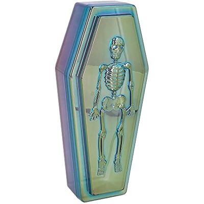 Boland 73059 Boîte de rangement avec couvercle pour déco Halloween, boîte cercueil en plastique, déco squelette - Publicité Boland 73059 Boîte de rangement avec couvercle pour déco Halloween, boîte cercueil en plastique, déco squelette - Publicité