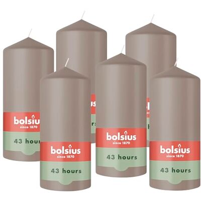 Bolsius – Essentials – Bougie cylindrique lisse – taupe – 13 cm – Bougies décoratives – Contient de la cire végétale naturelle – Sans huile de palme - Publicité Bolsius – Essentials – Bougie cylindrique lisse – taupe – 13 cm – Bougies décoratives – Contient de la cire végétale naturelle – Sans huile de palme - Publicité