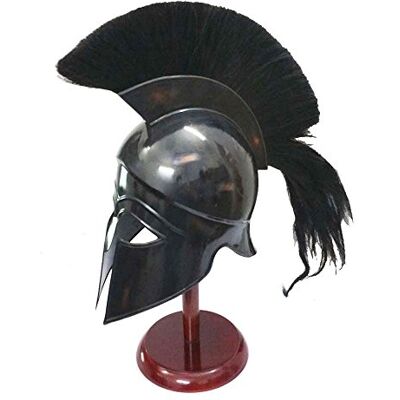Thor Casque Grec corinthien Ancien médiéval Armure Chevalier Spartiate réplique Casque avec Plume Noir - Publicité Thor Casque Grec corinthien Ancien médiéval Armure Chevalier Spartiate réplique Casque avec Plume Noir - Publicité