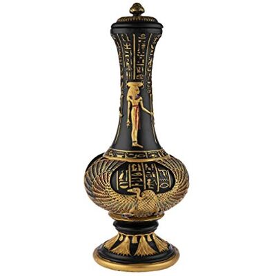 lachineuse Vase Égyptien Déesse Isis 33 cm Vase Décoratif Noir & Doré Objet Décoration Intérieure Égypte Antique Déco Égyptienne Hathor Hiéroglyphe Idée Cadeau Originale - Publicité lachineuse Vase Égyptien Déesse Isis 33 cm Vase Décoratif Noir & Doré Objet Décoration Intérieure Égypte Antique Déco Égyptienne Hathor Hiéroglyphe Idée Cadeau Originale - Publicité