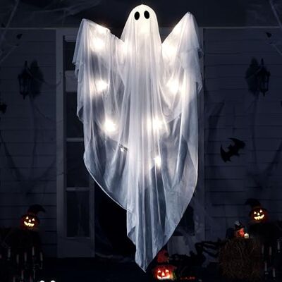 JOYIN Fantôme Lumineux d'halloween à Suspendre (120 cm) avec LED Blanche effrayante, idéal pour Une Maison hantée, pour Une fête, Un Jardin, Une terrasse ou Un Jardin. Publicité JOYIN Fantôme Lumineux d'halloween à Suspendre (120 cm) avec LED Blanche effrayante, idéal pour Une Maison hantée, pour Une fête, Un Jardin, Une terrasse ou Un Jardin. Publicité