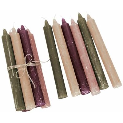 Loberon Bauceau Lot de 12 Bougies Finition Rustique Peint à la Main, Multicolore - Publicité Loberon Bauceau Lot de 12 Bougies Finition Rustique Peint à la Main, Multicolore - Publicité