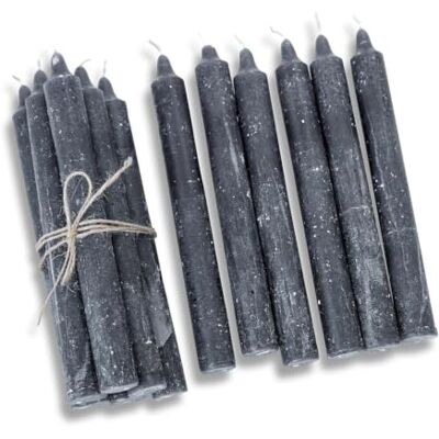 Loberon Bauceau Lot de 12 Bougies Teintées et inodores Finition Rustique, Anthracite - Publicité Loberon Bauceau Lot de 12 Bougies Teintées et inodores Finition Rustique, Anthracite - Publicité