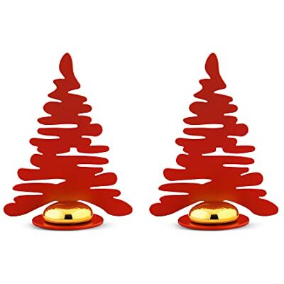 Alessi Barkplace Tree BM16S2 R Set de Deux Marque-Places en Forme de Sapin de Noël, en Acier Coloré avec Résine Epoxy, Rouge avec Aimant en Porcelaine - Publicité Alessi Barkplace Tree BM16S2 R Set de Deux Marque-Places en Forme de Sapin de Noël, en Acier Coloré avec Résine Epoxy, Rouge avec Aimant en Porcelaine - Publicité