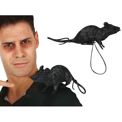 FIESTAS GUIRCA Rat Noire avec élastique pour épaule (16 cm) Décoration Animaux et Insectes pour Halloween, Oktoberfest, Fêtes à Thème, Anniversaires, Événements Enfants et Adultes Noir - Publicité FIESTAS GUIRCA Rat Noire avec élastique pour épaule (16 cm) Décoration Animaux et Insectes pour Halloween, Oktoberfest, Fêtes à Thème, Anniversaires, Événements Enfants et Adultes Noir - Publicité