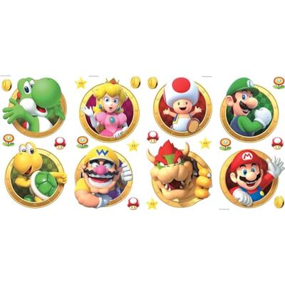 RoomMates Stickers Super Mario et autres personnages repositionnables - Publicité RoomMates Stickers Super Mario et autres personnages repositionnables - Publicité