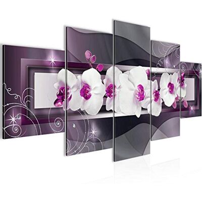 Tableau Fleurs Orchidée 200 x 100 cm 5 Parties XXL Decoration Murale Dessin Violet 206451b - Publicité Tableau Fleurs Orchidée 200 x 100 cm 5 Parties XXL Decoration Murale Dessin Violet 206451b - Publicité