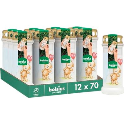 Bolsius Lot de 12 bougies funéraires Blanc avec motif Ours en peluche Longueur de combustion Bougie de condoléances et de mémorial Combustion propre Sans huile de palme - Publicité Bolsius Lot de 12 bougies funéraires Blanc avec motif Ours en peluche Longueur de combustion Bougie de condoléances et de mémorial Combustion propre Sans huile de palme - Publicité
