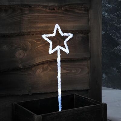 Lights4fun Balise Étoile Lumineuse en Acrylique de 43 cm avec 12 LED Blanc à Piles avec Minuterie Décoration de Noël pour Extérieur - Publicité Lights4fun Balise Étoile Lumineuse en Acrylique de 43 cm avec 12 LED Blanc à Piles avec Minuterie Décoration de Noël pour Extérieur - Publicité