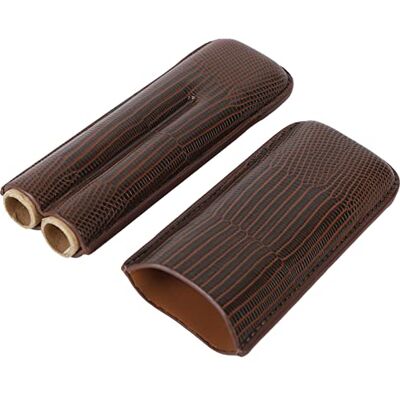 BROLEO Étui à cigares 2, étui de voyage pour cigares marron portable léger en cuir PU pour cadeaux de fête des pères - Publicité BROLEO Étui à cigares 2, étui de voyage pour cigares marron portable léger en cuir PU pour cadeaux de fête des pères - Publicité