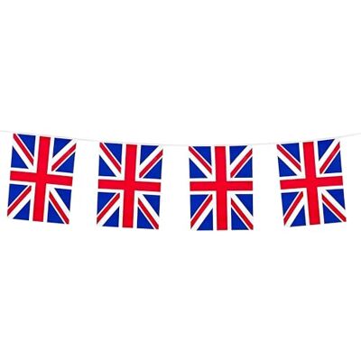 Boland 11605 Guirlande de fanions Union Jack, longueur 10 mètres, Grande-Bretagne, drapeau national, guirlande de drapeaux, guirlande en plastique, décoration à suspendre, football, Coupe du monde - Publicité Boland 11605 Guirlande de fanions Union Jack, longueur 10 mètres, Grande-Bretagne, drapeau national, guirlande de drapeaux, guirlande en plastique, décoration à suspendre, football, Coupe du monde - Publicité