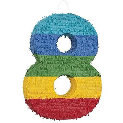 Unique Piñata en forme de chiffre 8 (37 cm x 53 cm) – Multicolore vif – Indispensable pour les fêtes d'anniversaire d'enfants – 1 pièce - Publicité Unique Piñata en forme de chiffre 8 (37 cm x 53 cm) – Multicolore vif – Indispensable pour les fêtes d'anniversaire d'enfants – 1 pièce - Publicité