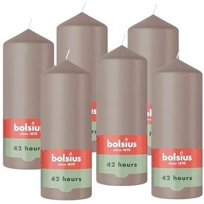 Bolsius Essentials Bougie Pilier Pastel Taupe- 15cm 6 Pièces Bougie Décorative Contient Cire Végétale Naturelle sans Huile de Palme - Publicité Bolsius Essentials Bougie Pilier Pastel Taupe- 15cm 6 Pièces Bougie Décorative Contient Cire Végétale Naturelle sans Huile de Palme - Publicité
