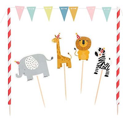 Boland 50216 – Décoration de gâteau safari, animaux, gâteau, cadeau, anniversaire, fête des enfants, éléphant, zèbre, girafe, lion - Publicité Boland 50216 – Décoration de gâteau safari, animaux, gâteau, cadeau, anniversaire, fête des enfants, éléphant, zèbre, girafe, lion - Publicité