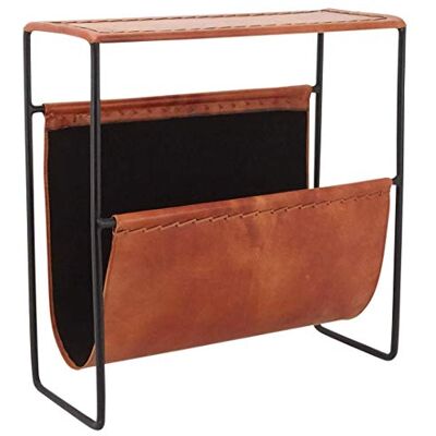 AUBRY GASPARD Porte-revues Métal et Cuir de Chèvre Finition Aniline 44 x 18 x 48 cm Poids 3.40 kg Décoration Originale, Style Équestre Cuir Pleine Fleur - Publicité AUBRY GASPARD Porte-revues Métal et Cuir de Chèvre Finition Aniline 44 x 18 x 48 cm Poids 3.40 kg Décoration Originale, Style Équestre Cuir Pleine Fleur - Publicité