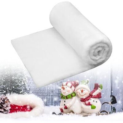 Sunyunze Rouleau de Couverture de Neige de Noël Moelleuse Blanche Tapis Fausse Neige Noel Artificielle 150 x 40 cm pour Décorations de Fond de Village de Noël Hiver Fête Noël Decoration - Publicité Sunyunze Rouleau de Couverture de Neige de Noël Moelleuse Blanche Tapis Fausse Neige Noel Artificielle 150 x 40 cm pour Décorations de Fond de Village de Noël Hiver Fête Noël Decoration - Publicité