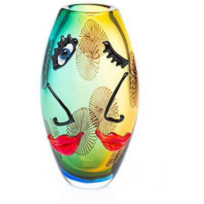 aubaho Vase en Verre Art Moderne Style Verre de Murano/Style Ancien Motif Visage - Publicité aubaho Vase en Verre Art Moderne Style Verre de Murano/Style Ancien Motif Visage - Publicité