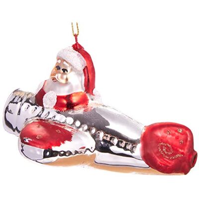 BRUBAKER Suspension pour Sapin de Noël Père Noël en Avion Boule en Verre Soufflé Peinte à la Main Drôle & Originale Décoration Arbre de Noël 11,6 cm - Publicité BRUBAKER Suspension pour Sapin de Noël Père Noël en Avion Boule en Verre Soufflé Peinte à la Main Drôle & Originale Décoration Arbre de Noël 11,6 cm - Publicité