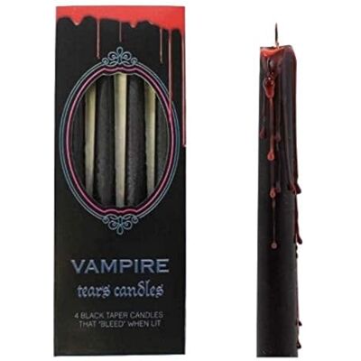 something different Lot de 4 bougies noires en forme de larmes de vampire – Rituels gothiques d'Halloween - Publicité something different Lot de 4 bougies noires en forme de larmes de vampire – Rituels gothiques d'Halloween - Publicité