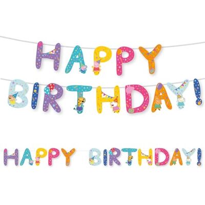 amscan 9918344 – Peppa Pig Kids Happy Birthday Lettre Bannière Décoration de fête – 3,2 m - Publicité amscan 9918344 – Peppa Pig Kids Happy Birthday Lettre Bannière Décoration de fête – 3,2 m - Publicité