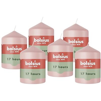 Bolsius Essentials Bougie Pilier Pastel Rose- 8cm 6 Pièces Bougie Décorative Contient Cire Végétale Naturelle sans Huile de Palme - Publicité Bolsius Essentials Bougie Pilier Pastel Rose- 8cm 6 Pièces Bougie Décorative Contient Cire Végétale Naturelle sans Huile de Palme - Publicité