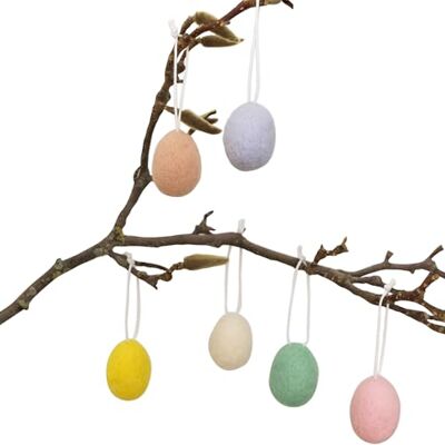 Papierdrachen Lot de 6 œufs en feutre aux couleurs pastel Décoration de Pâques pour arbustes et saules Décoration de Pâques 2024 - Publicité Papierdrachen Lot de 6 œufs en feutre aux couleurs pastel Décoration de Pâques pour arbustes et saules Décoration de Pâques 2024 - Publicité