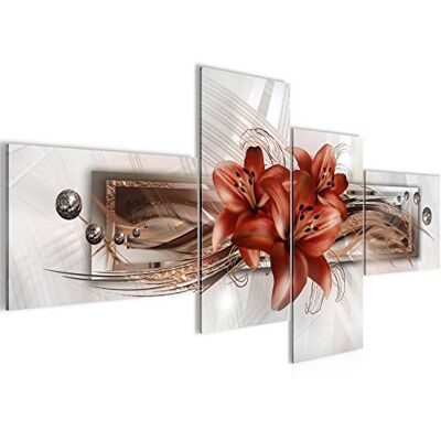 ART Tableau XXL Lis Fleurs 200 x 100 cm Impression sur Toile Intissee Decoration Murale Salon Chambre 008741b - Publicité ART Tableau XXL Lis Fleurs 200 x 100 cm Impression sur Toile Intissee Decoration Murale Salon Chambre 008741b - Publicité