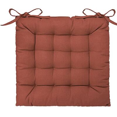 PEGANE Lot de 4 galettes de Chaise en Coton Coloris Terracotta L.38 x l.38 cm - Publicité PEGANE Lot de 4 galettes de Chaise en Coton Coloris Terracotta L.38 x l.38 cm - Publicité