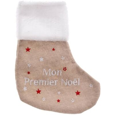 FEERIC LIGHTS & CHRISTMAS Chaussette mon premier noël 24 cm en feutrine Blanc Taille Unique - Publicité FEERIC LIGHTS & CHRISTMAS Chaussette mon premier noël 24 cm en feutrine Blanc Taille Unique - Publicité