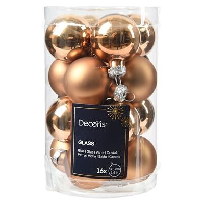 Kaemingk Lot de 16 boules de Noël en verre 3,5 cm Mat et brillant Petites boules de Noël pour Noël Décoration de Noël et décoration de sapin de Noël Marron pécan - Publicité Kaemingk Lot de 16 boules de Noël en verre 3,5 cm Mat et brillant Petites boules de Noël pour Noël Décoration de Noël et décoration de sapin de Noël Marron pécan - Publicité