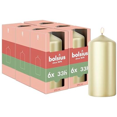Bolsius Special Essentials Bougies Pilier Lisses Lot de 4 Argent Métallique 12 cm Bougies Décoratives Fabriquées avec Cire Végétale Naturelle Sans Huile de Palme - Publicité Bolsius Special Essentials Bougies Pilier Lisses Lot de 4 Argent Métallique 12 cm Bougies Décoratives Fabriquées avec Cire Végétale Naturelle Sans Huile de Palme - Publicité
