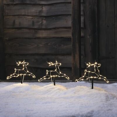 Lights4fun Lot de 3 Balises Lumineuses Rennes de Noël avec 90 LED Blanc Chaud à Piles avec Minuterie Décoration de Noël pour Extérieur - Publicité Lights4fun Lot de 3 Balises Lumineuses Rennes de Noël avec 90 LED Blanc Chaud à Piles avec Minuterie Décoration de Noël pour Extérieur - Publicité