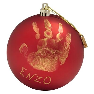 ART Christmas Ball My Christmas Fairy, Boule de Noël personnalisable avec empreinte main pied bébé, peinture inclus, 10cm, Plastique, rouge - Publicité ART Christmas Ball My Christmas Fairy, Boule de Noël personnalisable avec empreinte main pied bébé, peinture inclus, 10cm, Plastique, rouge - Publicité