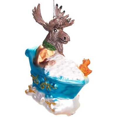 BRUBAKER Suspension pour Sapin de Noël Élan dans Baignoire Boule en Verre Soufflé Peinte à la Main Drôle & Originale Décoration Arbre de Noël 10,2 cm - Publicité BRUBAKER Suspension pour Sapin de Noël Élan dans Baignoire Boule en Verre Soufflé Peinte à la Main Drôle & Originale Décoration Arbre de Noël 10,2 cm - Publicité